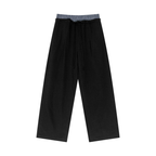 Plaid Contrast Waist Pants