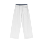 Plaid Contrast Waist Pants