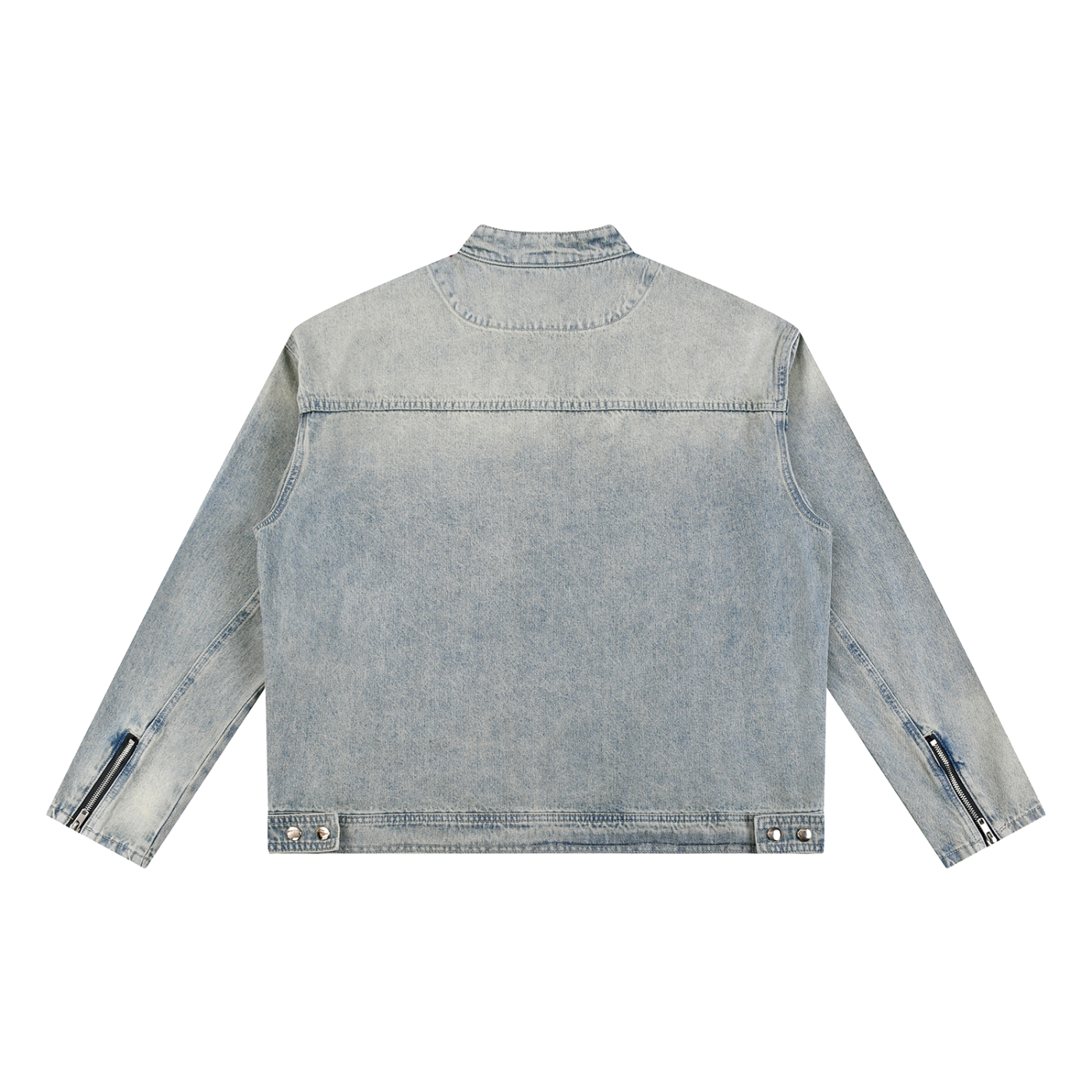 BELACII Vintage Wash Zip Denim Jacket