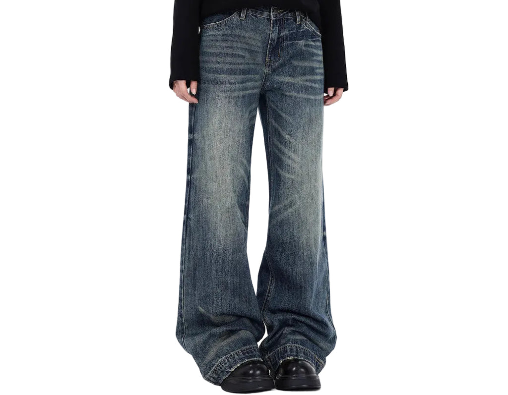 Blue Loose Straight Jeans