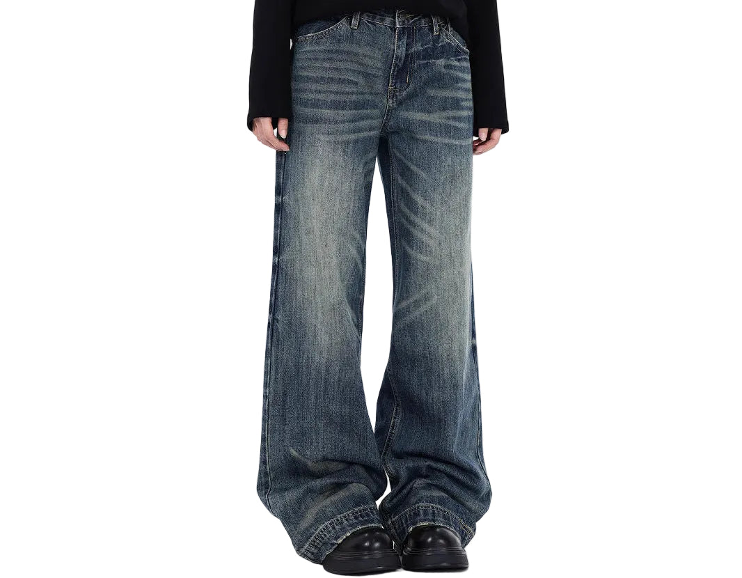 Blue Loose Straight Jeans