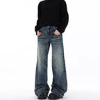 Blue Loose Straight Jeans