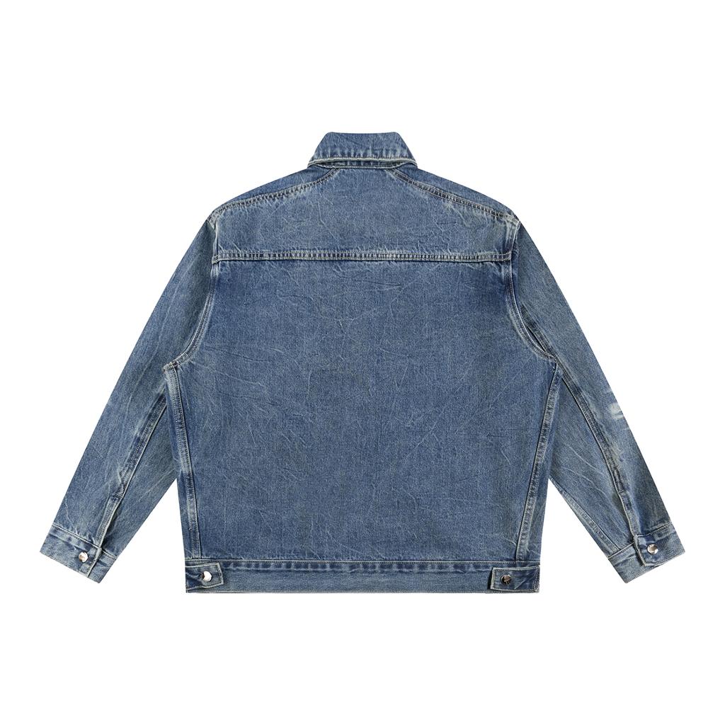 BELACII Vintage Wash Zip Up Denim Jacket