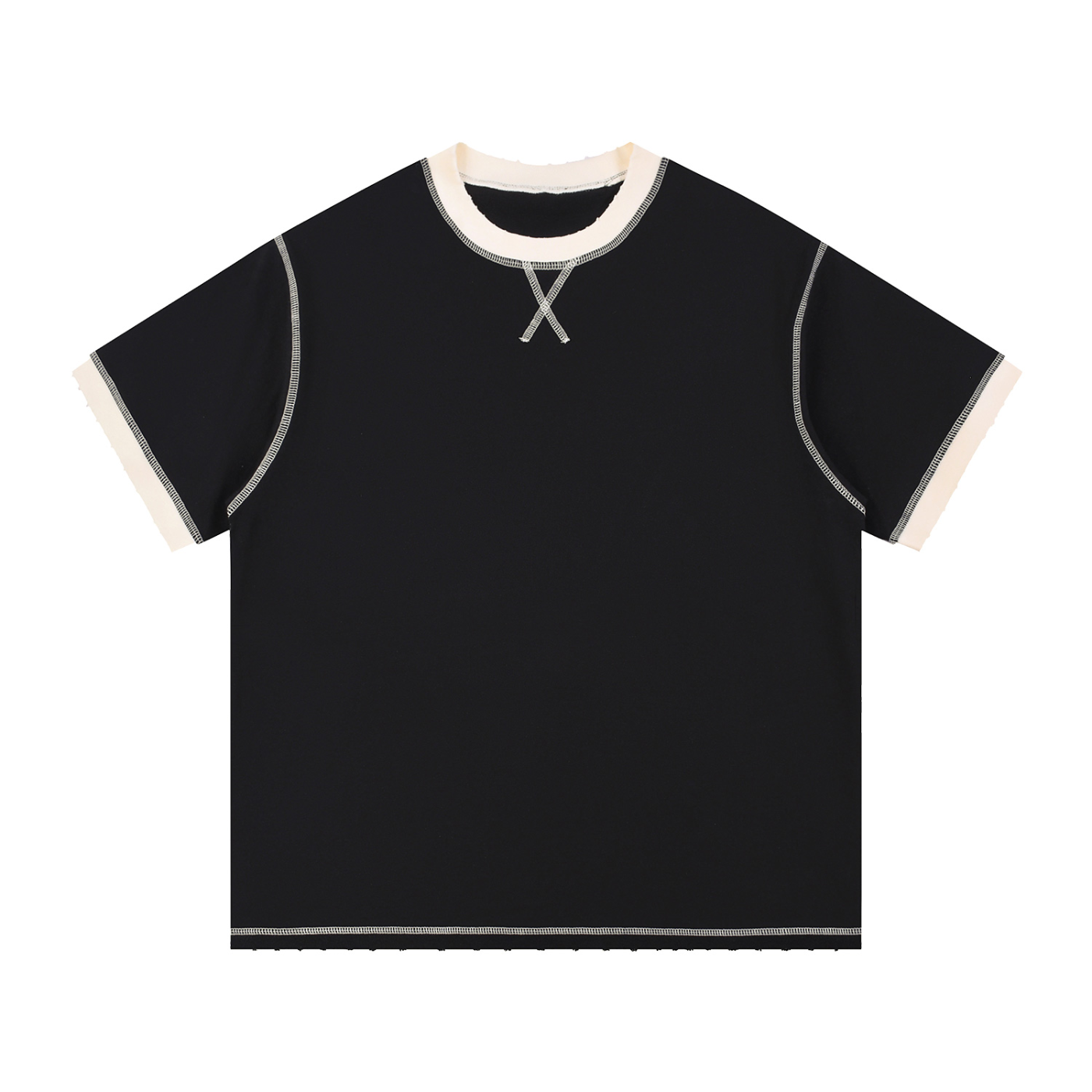Stitched Cotton T-Shirt