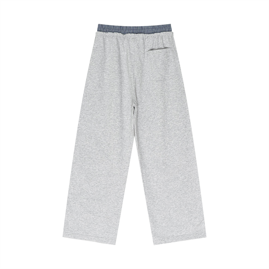 Plaid Contrast Waist Pants