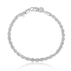 Silver Jewelry Rope Bracelet