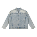 BELACII Vintage Wash Zip Denim Jacket