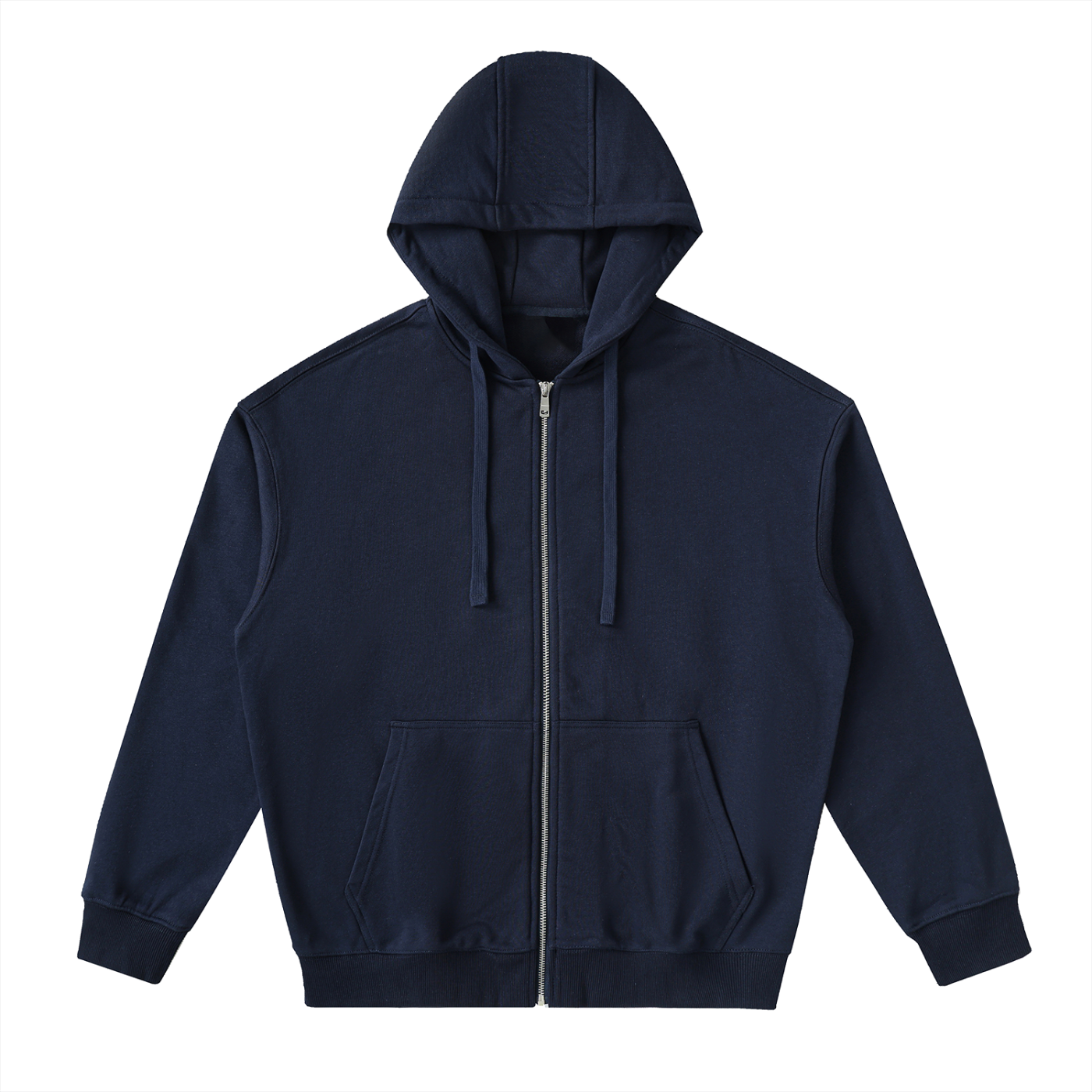 Shoulder Drop Zip Up Hoodie