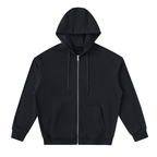 Shoulder Drop Zip Up Hoodie