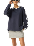 Striped Collar Sweatshirt