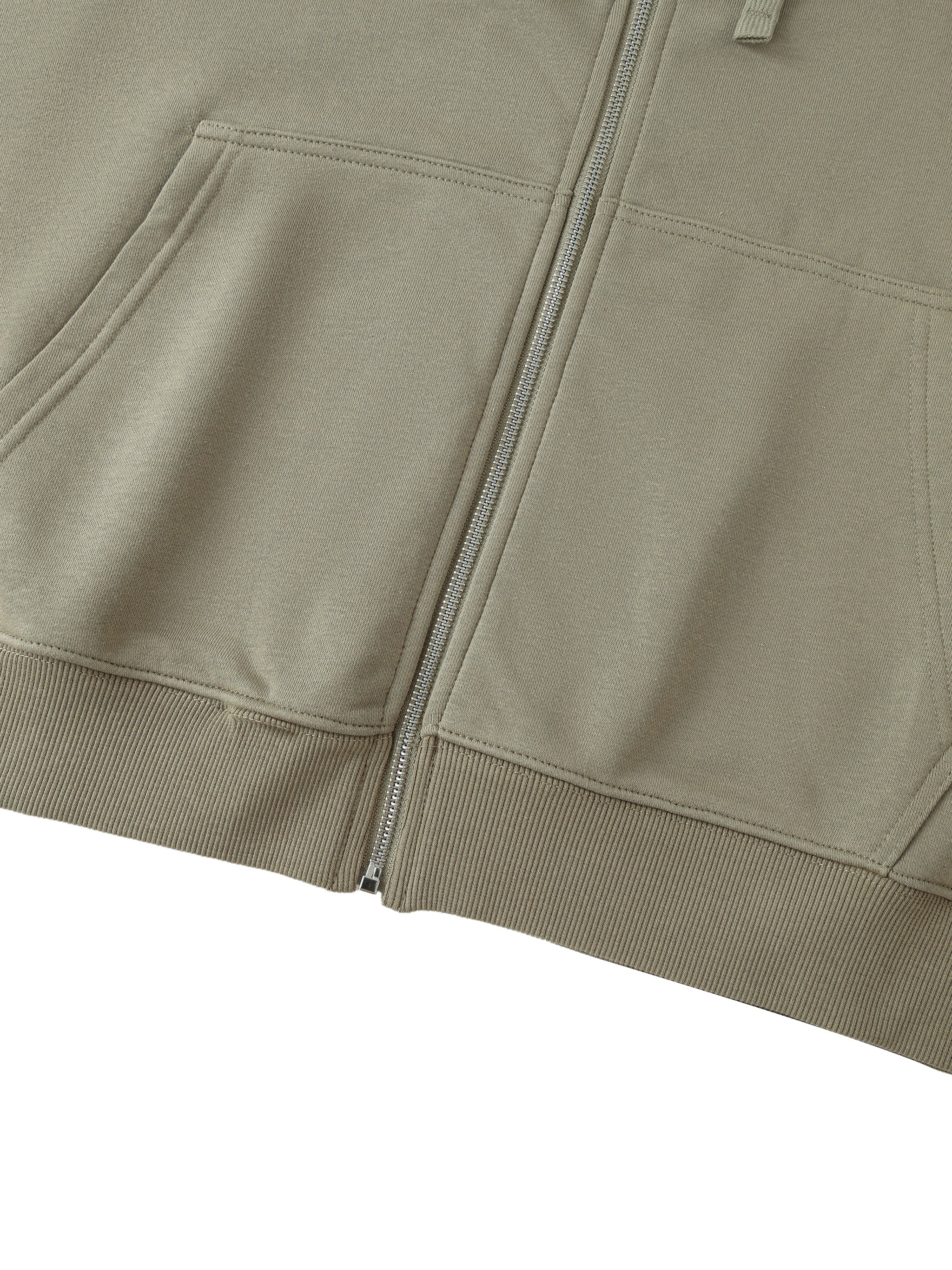 Shoulder Drop Zip Up Hoodie