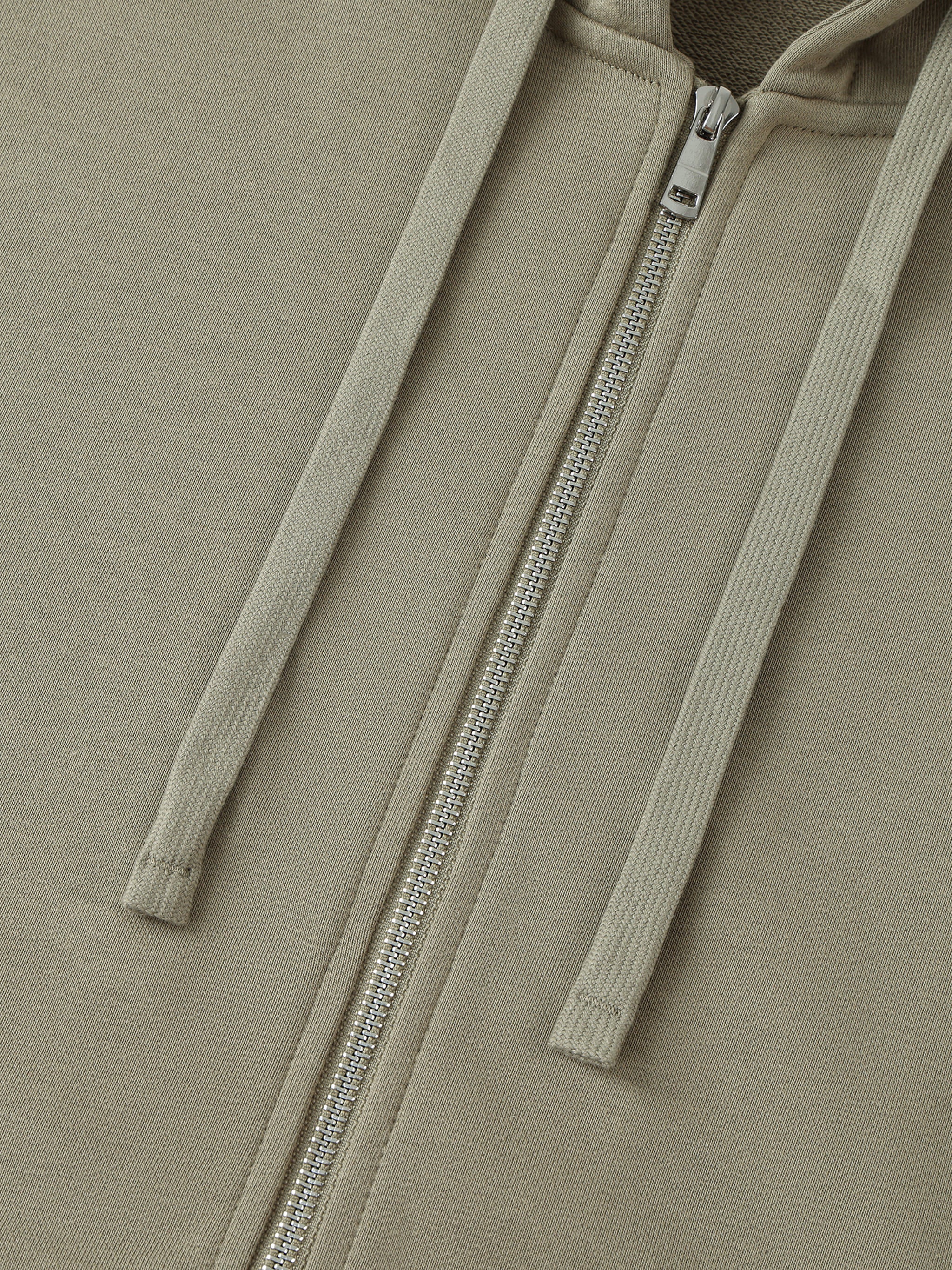 Shoulder Drop Zip Up Hoodie
