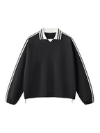 Striped Collar Sweatshirt