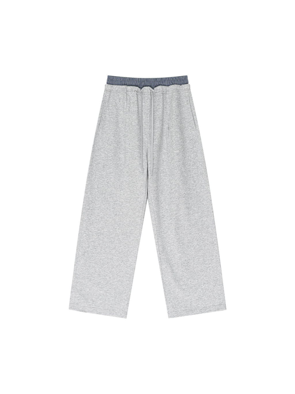 Plaid Contrast Waist Pants