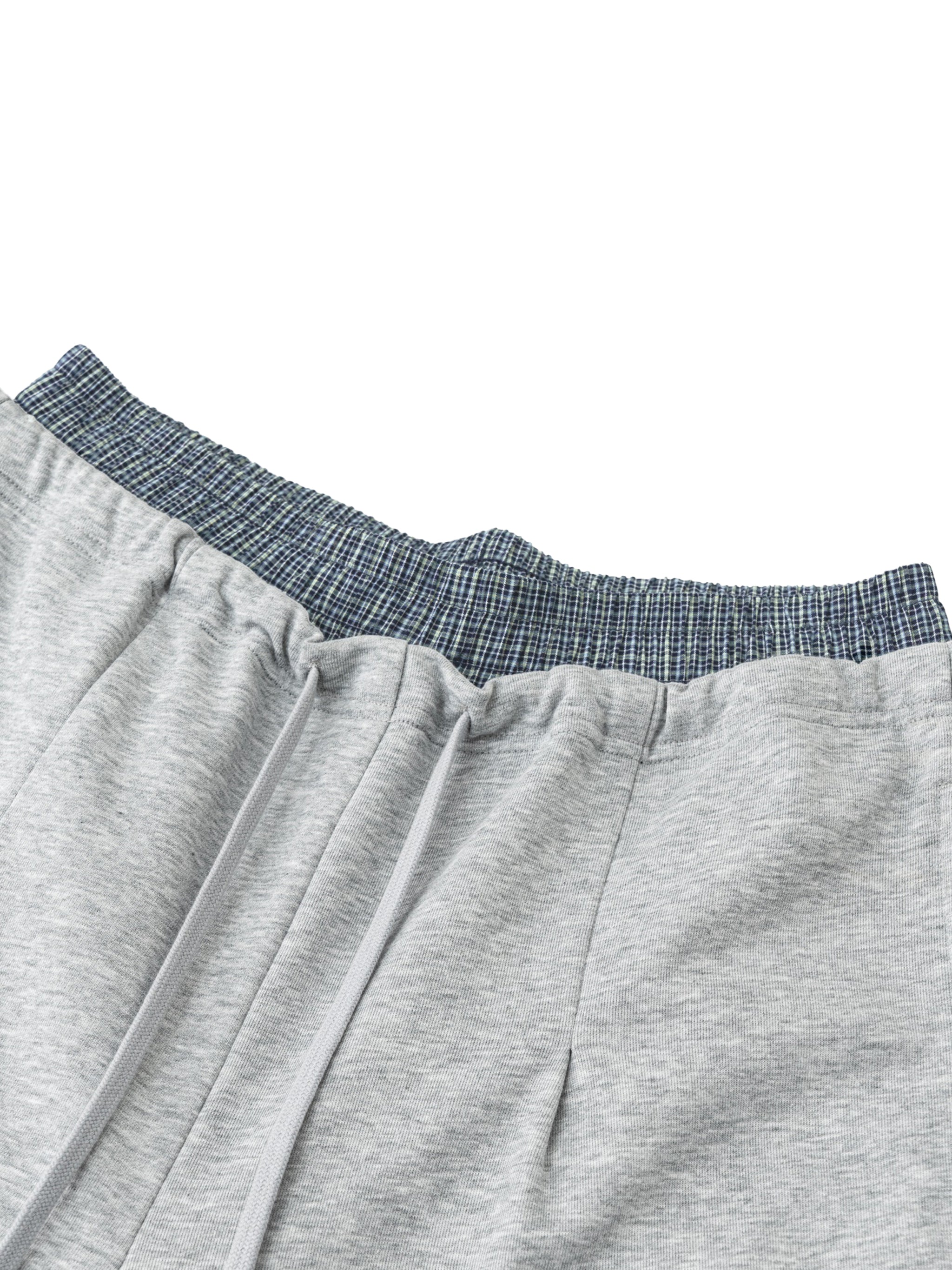 Plaid Contrast Waist Pants