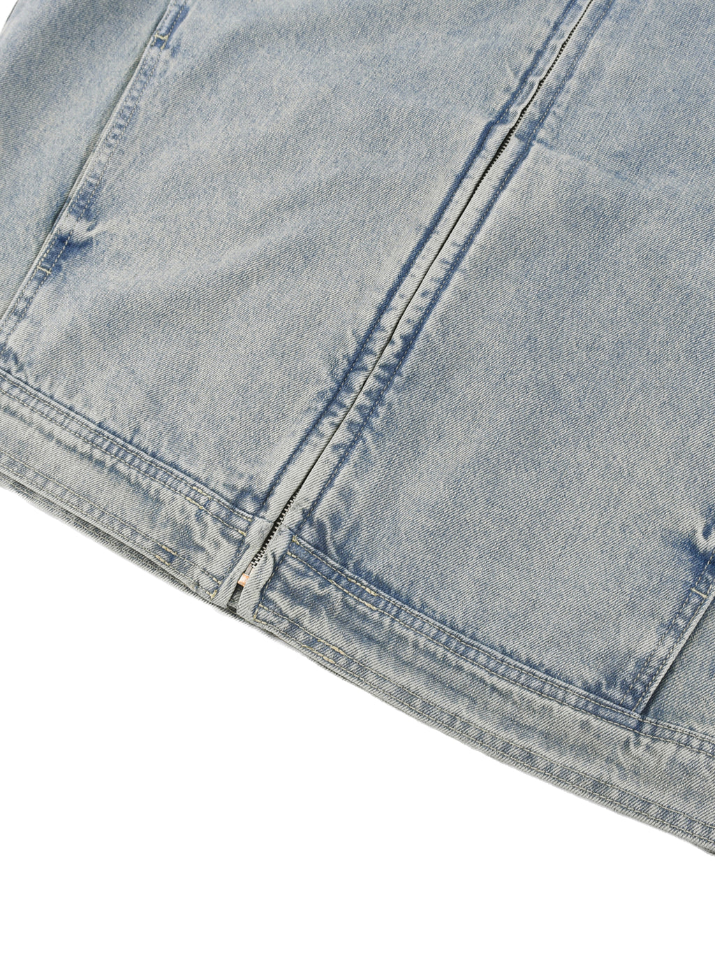 BELACII Vintage Wash Zip Denim Jacket
